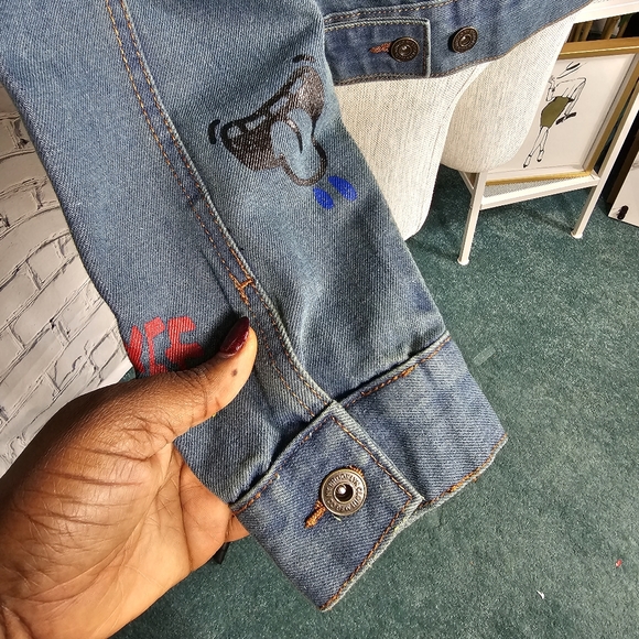 Graffiti Denim Jacket NWT - Picture 10 of 11